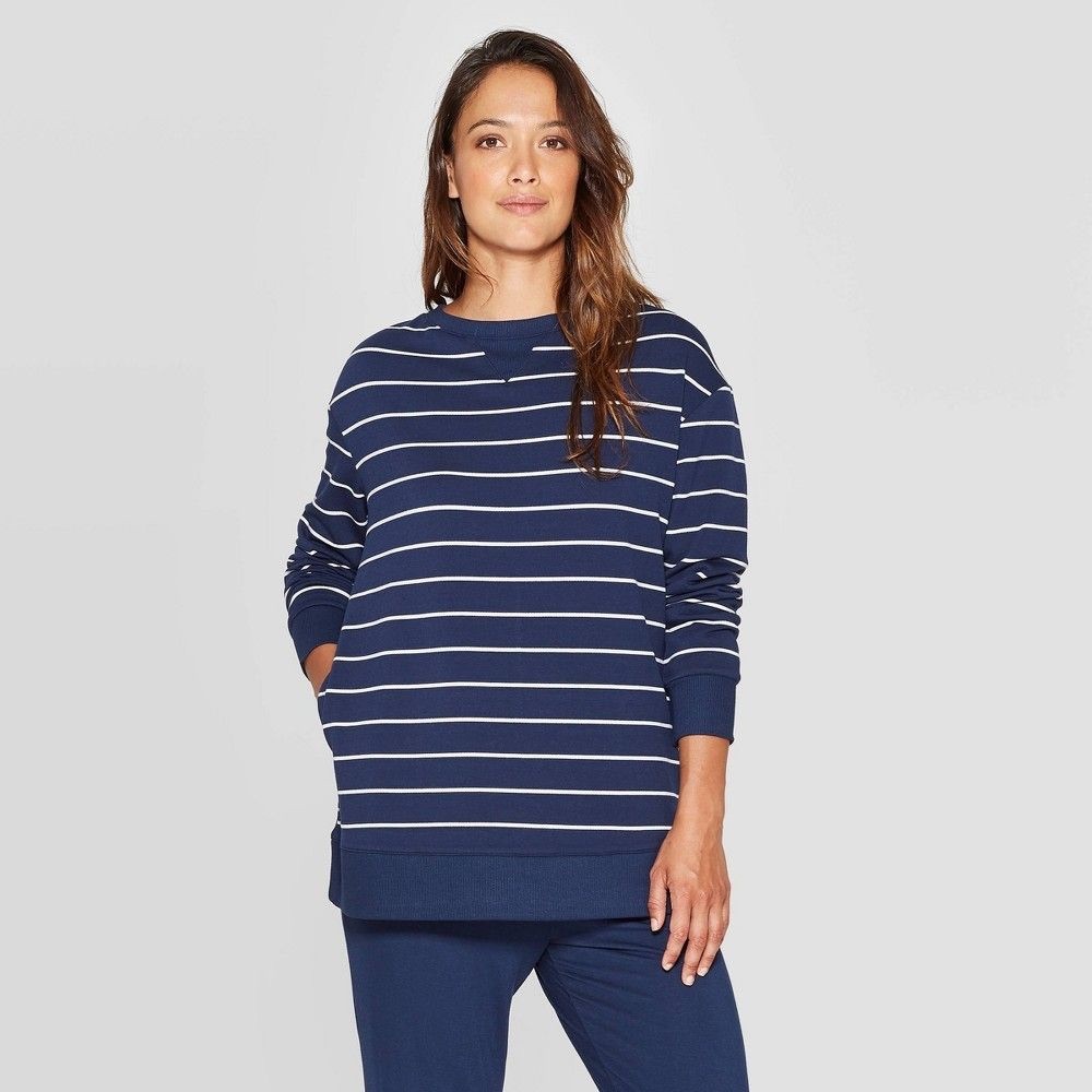 Stars Above Blue Striped Sweatshirt Size L